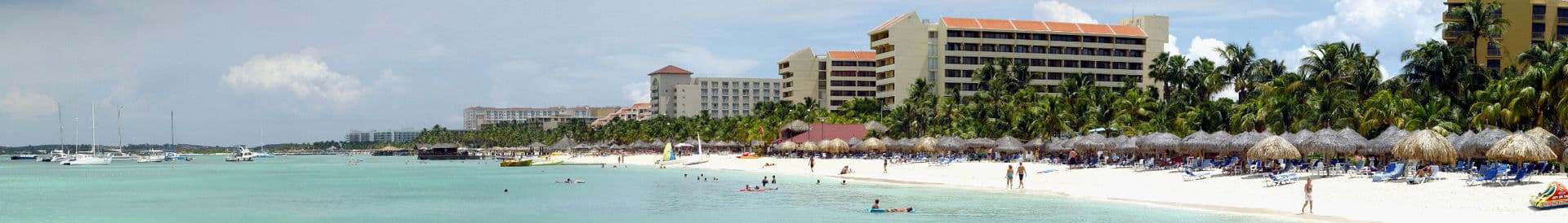Panoramic View of Palm Beach Aruba from Gilians