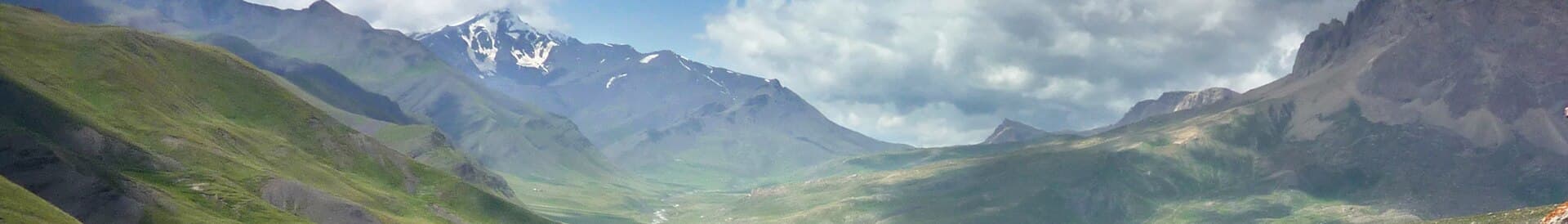 Landscape of Khinalug valley in Azerbaijan.