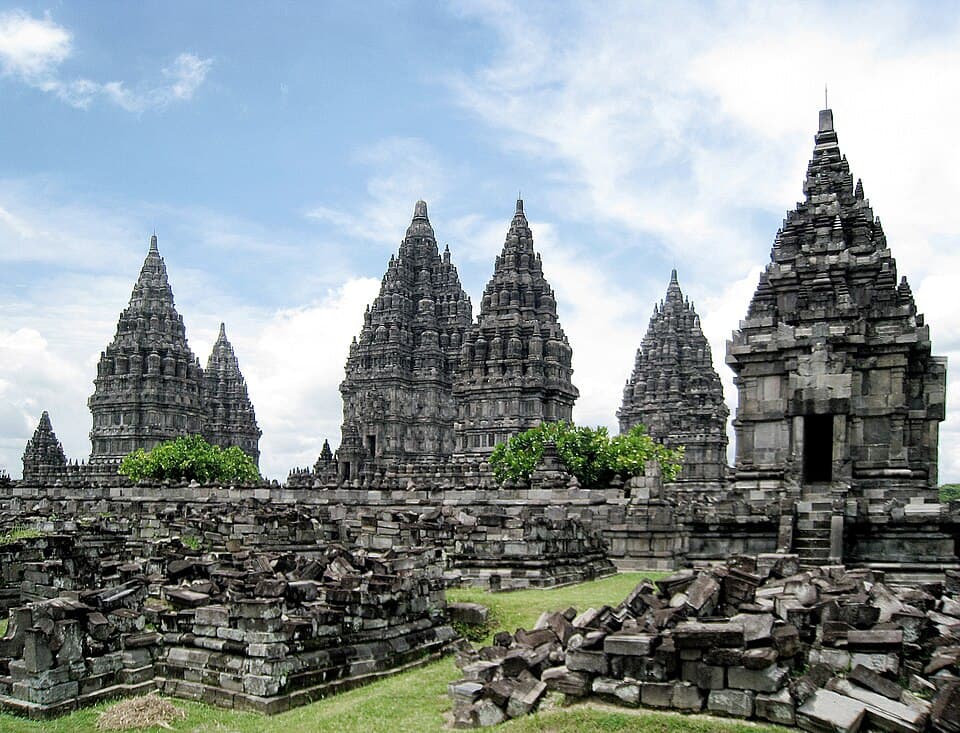 The 9th century Hindu Trimurti Prambanan temple, located on the border between Yogyakarta and Central Java province. The three largest temple is dedicated…