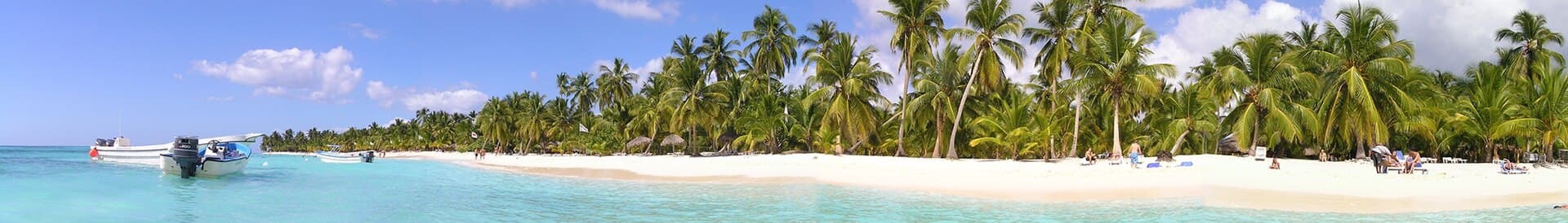 Panoramic view of a beach on the Saona island, Dominican Republic.
